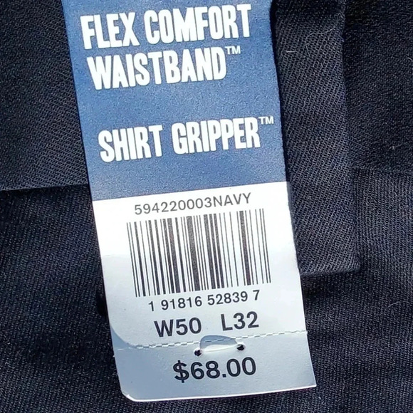 NWT Dockers Signature Big & Tall Classic Fit Lux Cotton Pants 50W×32L Blue - Picture 15 of 15